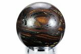 Polished Tiger Iron Stromatolite Sphere - Billion Years #360319-1